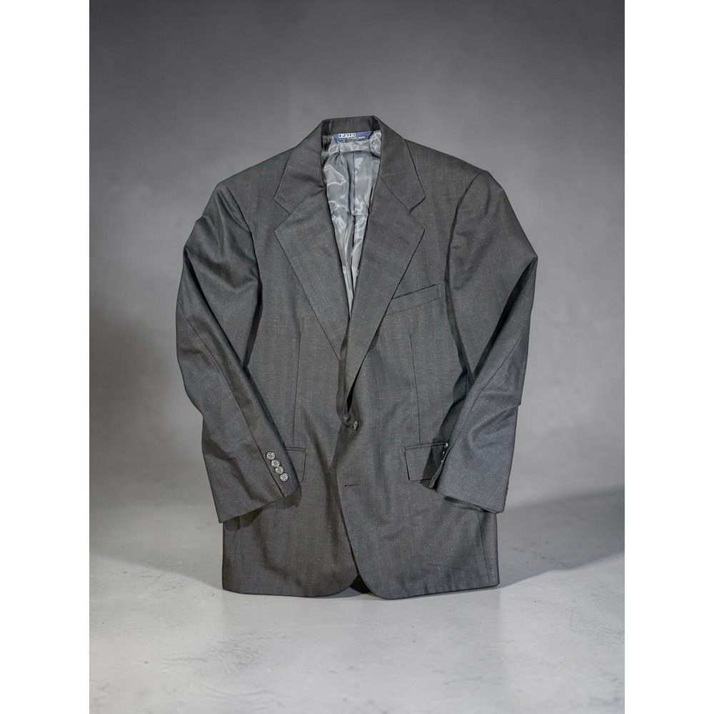 VINTAGE Polo Ralph Lauren Blazer Jacket Size 42R (38-40R) Charcoal Made in USA